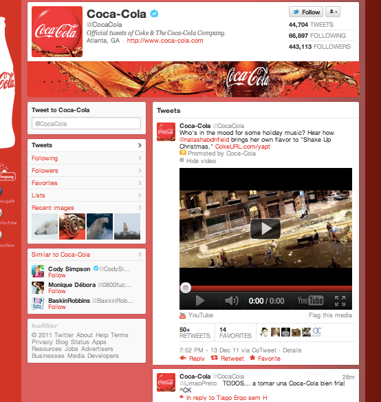 Twitter Brand Pages Coca Cola