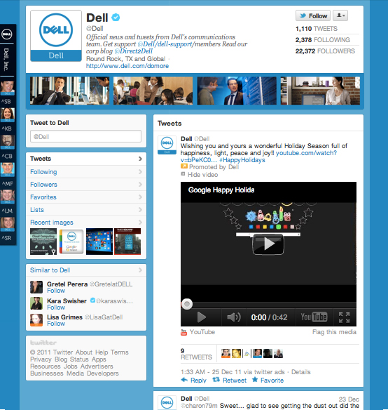 Twitter Brand Pages Dell