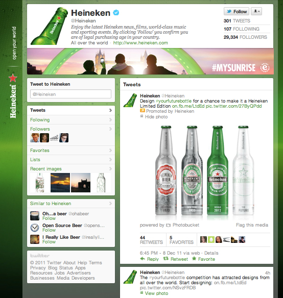 Twitter Brand Pages Heineken